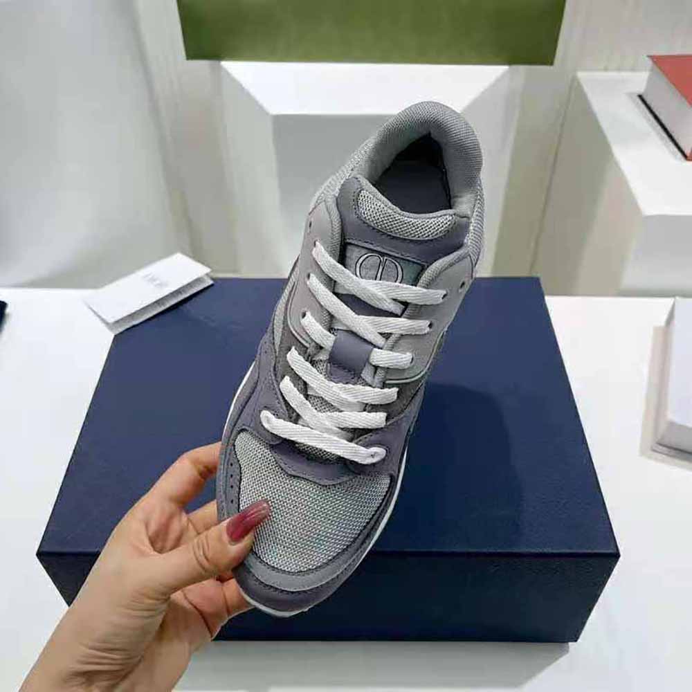 Dior Men B29 Sneaker Gray Technical Mesh Suede and Smooth Calfskin 8 Dior Men B29 Sneaker Gray Technical Mesh Suede and Smooth Calfskin - Image 8
