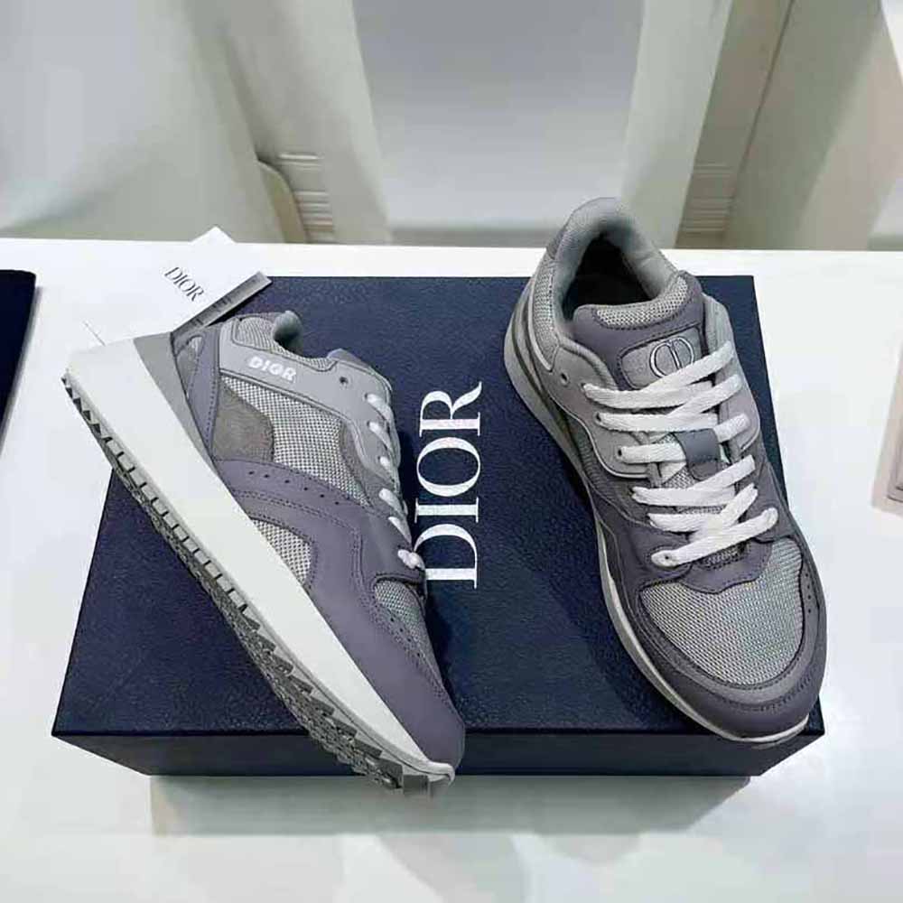 Dior Men B29 Sneaker Gray Technical Mesh Suede and Smooth Calfskin 4 Dior Men B29 Sneaker Gray Technical Mesh Suede and Smooth Calfskin - Image 4