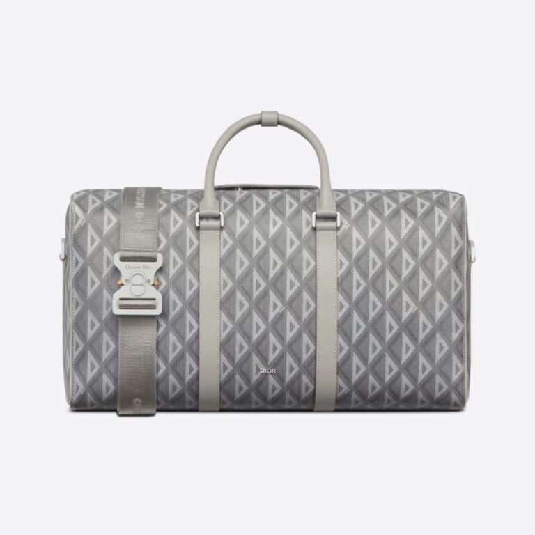 Dior Men Mini Saddle Bag Dior Gray CD Diamond Canvas and Smooth Calfskin