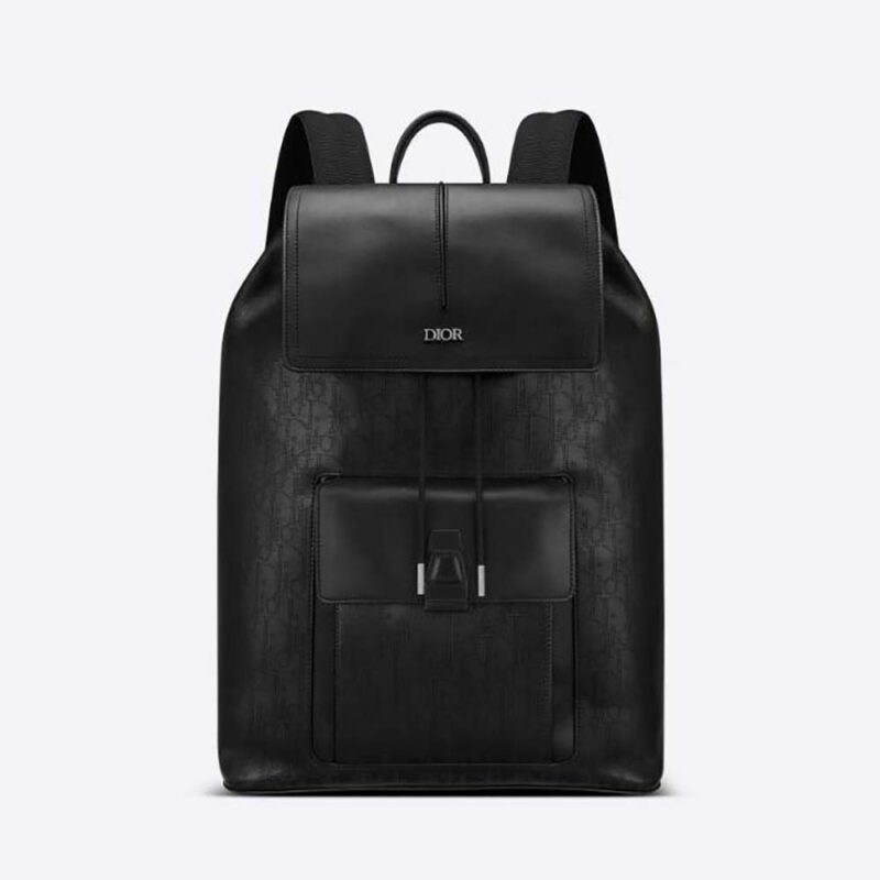 Dior Men Saddle Backpack Beige and Black Dior Oblique Jacquard and ...