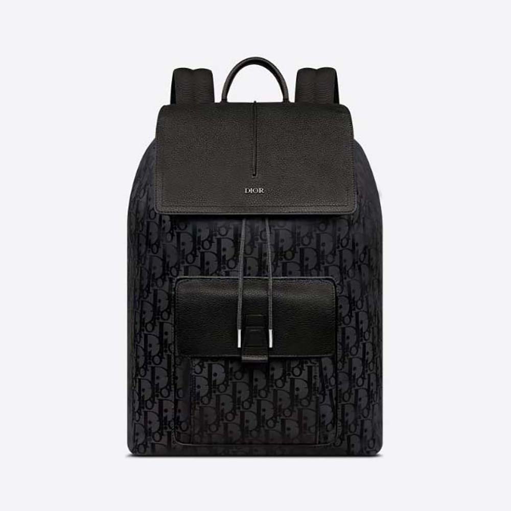 Dior Lingot Toiletry Bag Black Dior Oblique Mirage Technical Fabric