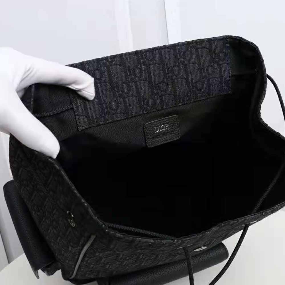 Dior Lingot Toiletry Bag Black Dior Oblique Mirage Technical Fabric