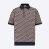 Dior Men Oblique Polo Shirt Blue Cotton Jacquard