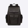 Dior Men Saddle Backpack Black Grained Calfskin