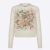 Dior Women Chez Moi Sweater Ecru Cashmere Intarsia Knit with Multicolor D-Constellation Motif
