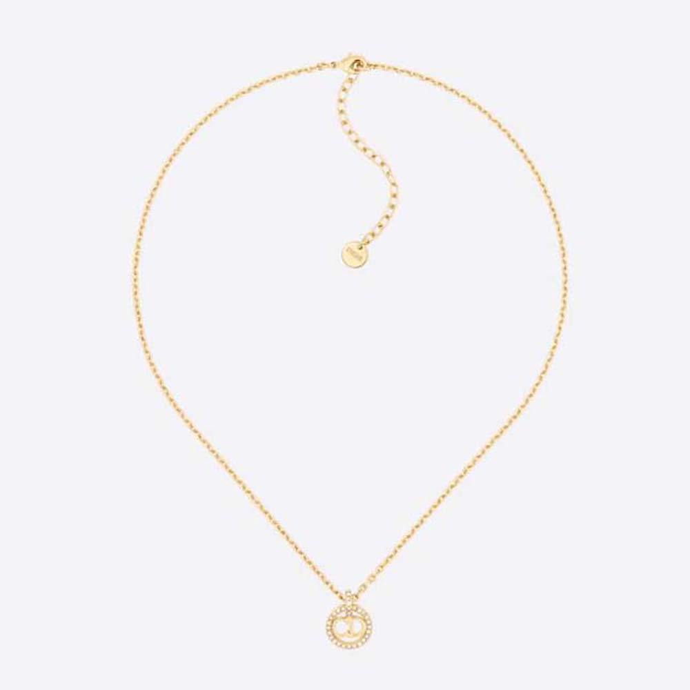 Dior Women Clair D Lune Necklace Gold-Finish Metal and Silver-Tone Crystals