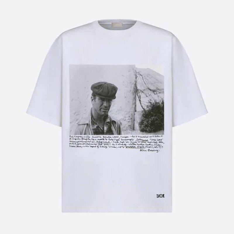 Dior Men Dior and Jack Kerouac Oversized T-shirt White Cotton Jersey
