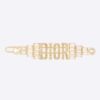 Dior Women Dio(r)evolution Barrette Gold-Finish Metal with White Crystals and White Resin Pearls