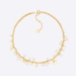 Dior Women Dio(r)evolution Necklace Gold-Finish Metal and White Resin Pearls