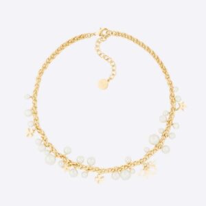 Dior Women Dio(r)evolution Necklace Gold-Finish Metal and White Resin Pearls