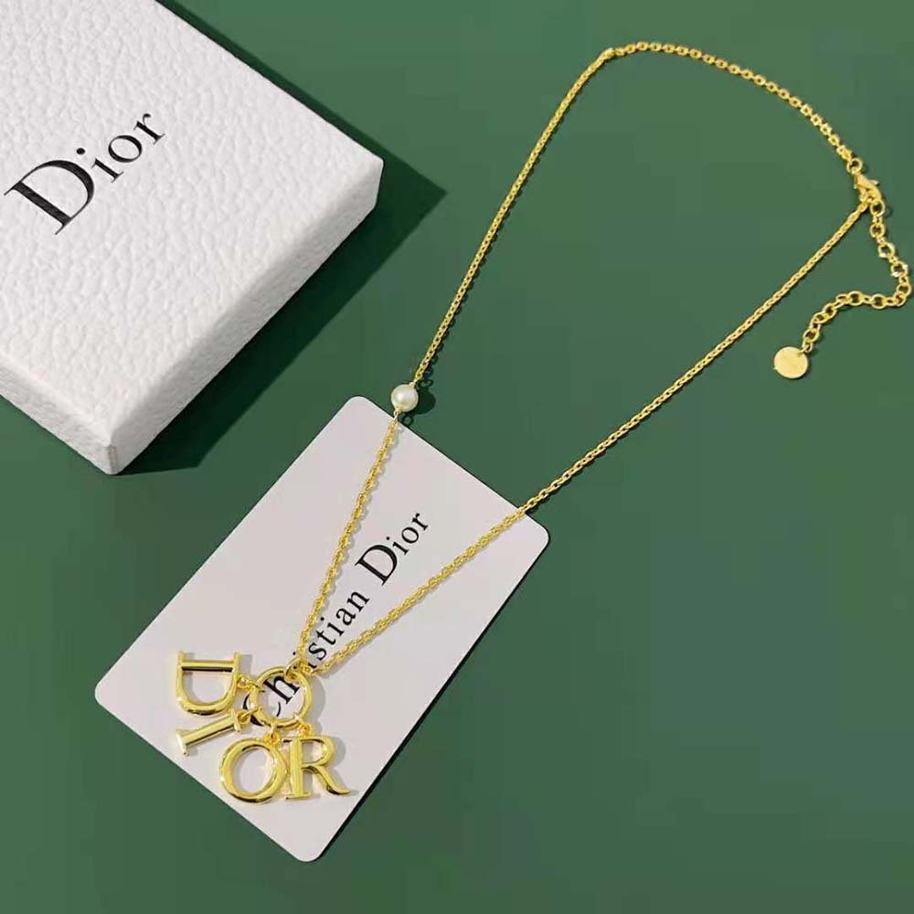 Necklaces  Dior Womens Dio(R)Evolution Necklace Gold-Finish Metal With A  White Resin Pearl ~ Antoniaweir