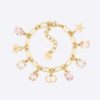Dior Women Gold-Finish Metal with White Resin Pearl and Multicolor Crystals