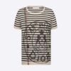 Dior Women Marinière Short-Sleeved Sweater White Linen Cashmere and Silk Knit