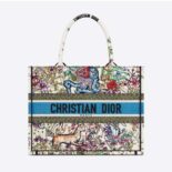 Dior Women Medium Dior Book Tote Latte D-Constellation Embroidery