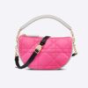 Dior Women Small Dior Vibe Hobo Bag Fluorescent Pink Macrocannage Lambskin