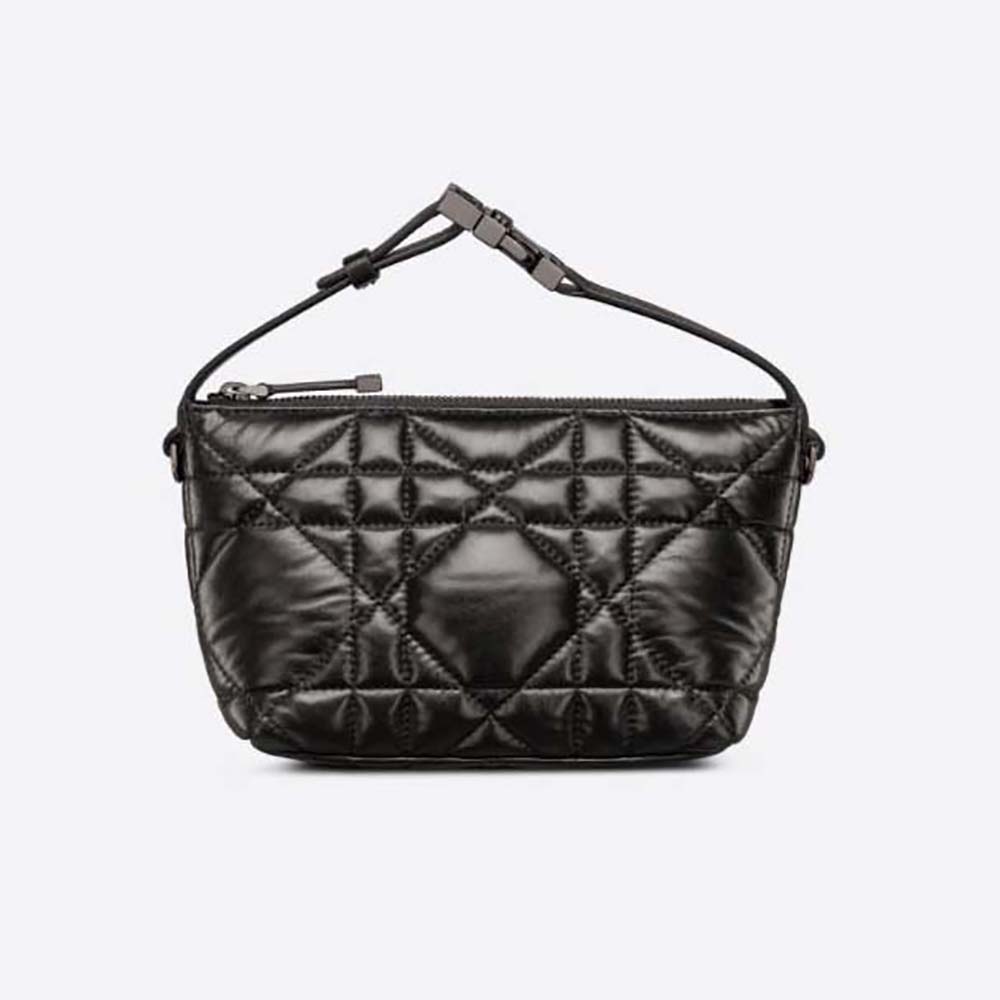 Dior Women Small Diortravel Nomad Pouch Black Macrocannage Calfskin