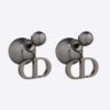 Dior Women Tribales Earrings Ruthenium-Finish Metal and Gray Resin Pearls
