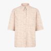 Fendi Women Pink Chambray Shirt Classic Collar and Patch Pockets