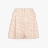 Fendi Women Pink Chambray Shorts with Fitted Waist