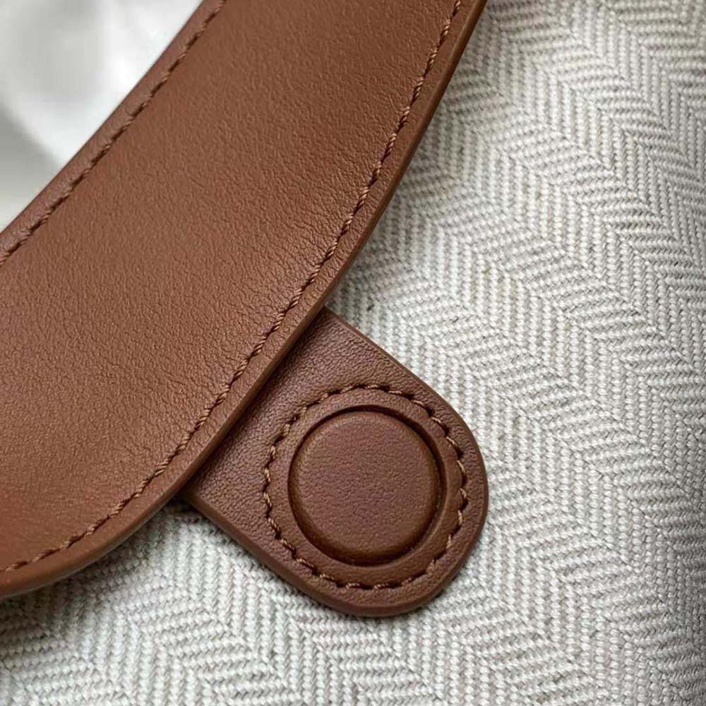 Loewe Women Luna Bag in Anagram Jacquard and Classic Calfskin-Brown 8 Loewe Women Luna Bag in Anagram Jacquard and Classic Calfskin-Brown - Image 8