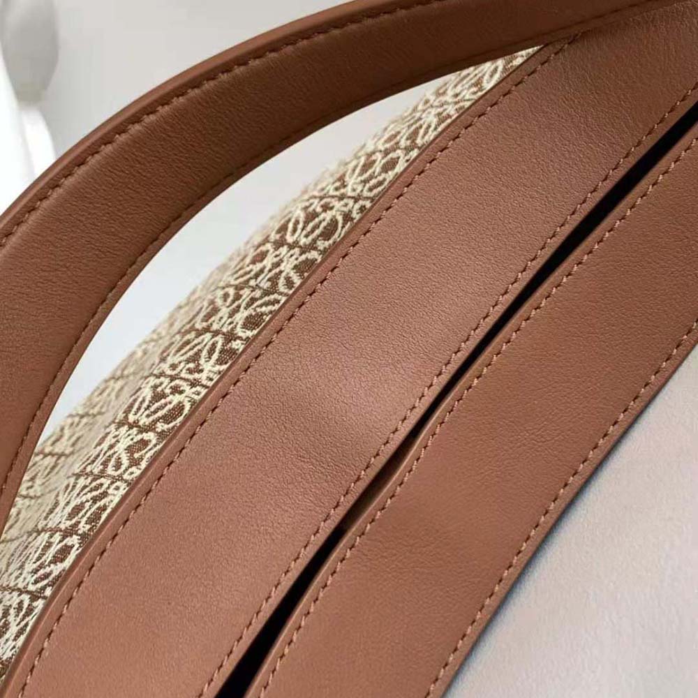 Loewe Women Luna Bag in Anagram Jacquard and Classic Calfskin-Brown 10 Loewe Women Luna Bag in Anagram Jacquard and Classic Calfskin-Brown - Image 10