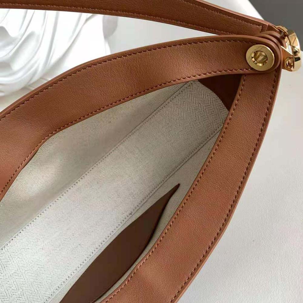 Loewe Women Luna Bag in Anagram Jacquard and Classic Calfskin-Brown 9 Loewe Women Luna Bag in Anagram Jacquard and Classic Calfskin-Brown - Image 9