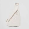 Prada Men Cross Leather Bag wite Logo-Print Re-Nylon lining-White