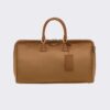 Prada Men Elegant Duffle Bag in Saffiano Leather Travel Bag-Brown