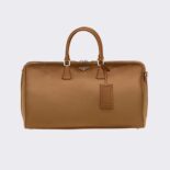 Prada Men Elegant Duffle Bag in Saffiano Leather Travel Bag-Brown