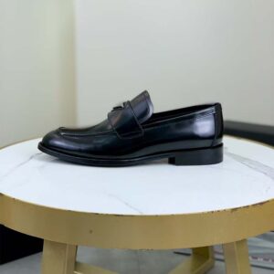 Prada Unisex Patent Leather Loafers in 25 mm Heel Height-Black