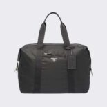 Prada Unisex Re-Nylon and Saffiano Leather Duffle Bag-Black