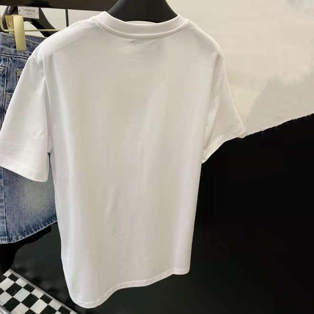 Prada Embroidered Jersey T-shirt White