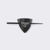 Prada Women Leather Hair Clip is Decorated with the Prada Logo