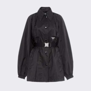Prada Women Light Re-Nylon Safari Jacket-Black