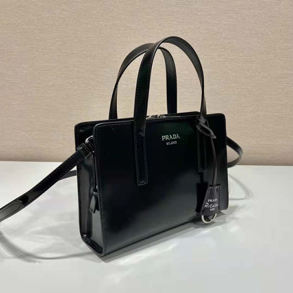 Prada Women Re-Edition 1995 Brushed-Leather Mini Handbag-Black 5 Prada Women Re-Edition 1995 Brushed-Leather Mini Handbag-Black - Image 5