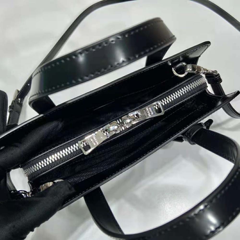 Prada Women Re-Edition 1995 Brushed-Leather Mini Handbag-Black 9 Prada Women Re-Edition 1995 Brushed-Leather Mini Handbag-Black - Image 9