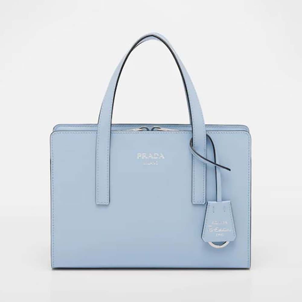 Prada Women Re-Edition 1995 Brushed-Leather Mini Handbag-Blue 1 Prada Women Re-Edition 1995 Brushed-Leather Mini Handbag-Blue