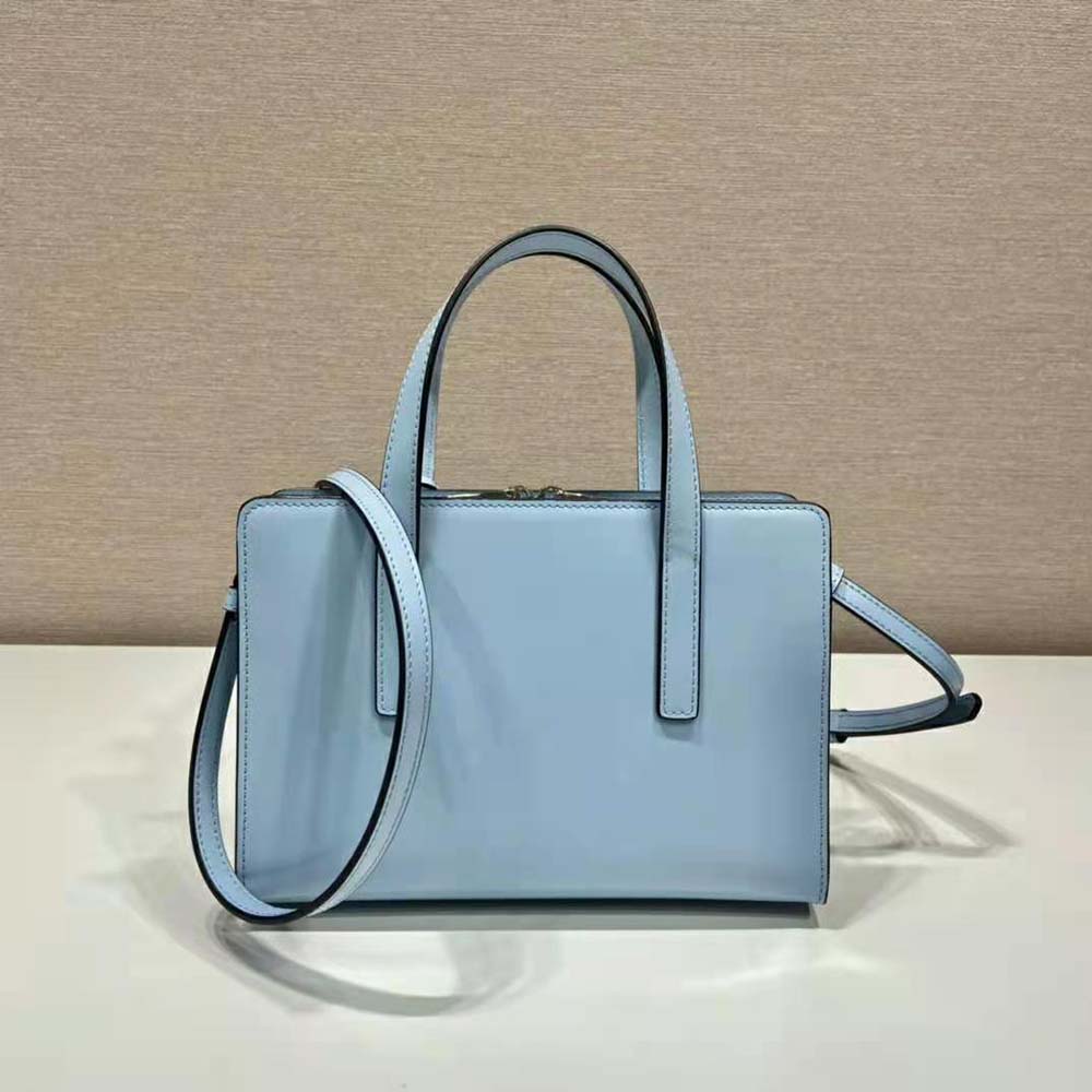 Prada Women Re-Edition 1995 Brushed-Leather Mini Handbag-Blue 4 Prada Women Re-Edition 1995 Brushed-Leather Mini Handbag-Blue - Image 4