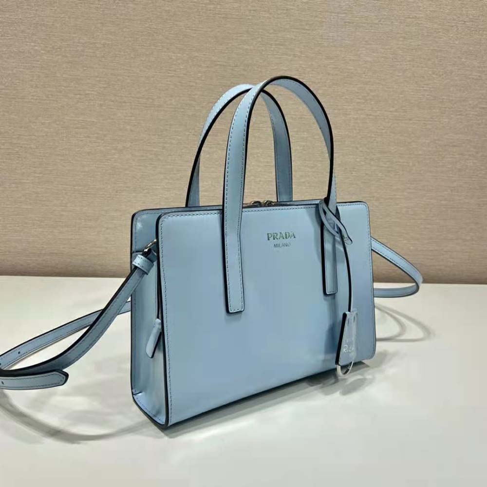 Prada Women Re-Edition 1995 Brushed-Leather Mini Handbag-Blue 6 Prada Women Re-Edition 1995 Brushed-Leather Mini Handbag-Blue - Image 6