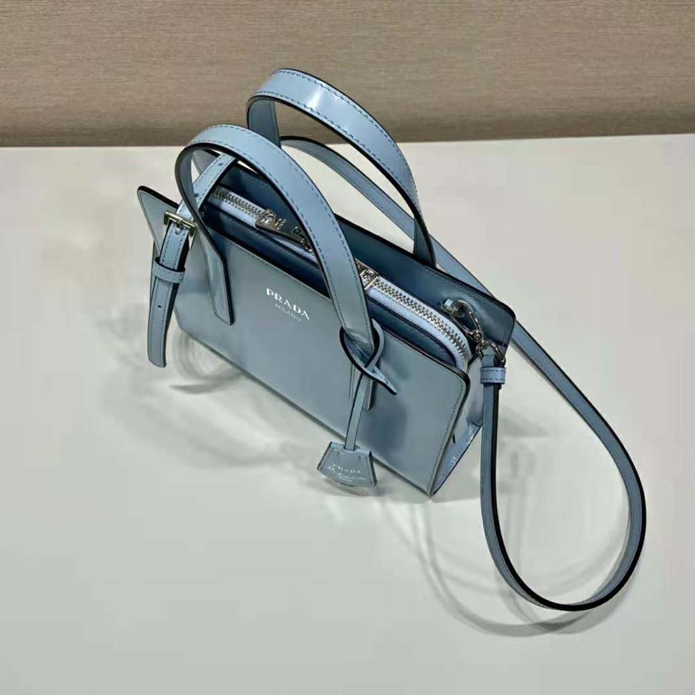 Prada Women Re-Edition 1995 Brushed-Leather Mini Handbag-Blue 7 Prada Women Re-Edition 1995 Brushed-Leather Mini Handbag-Blue - Image 7