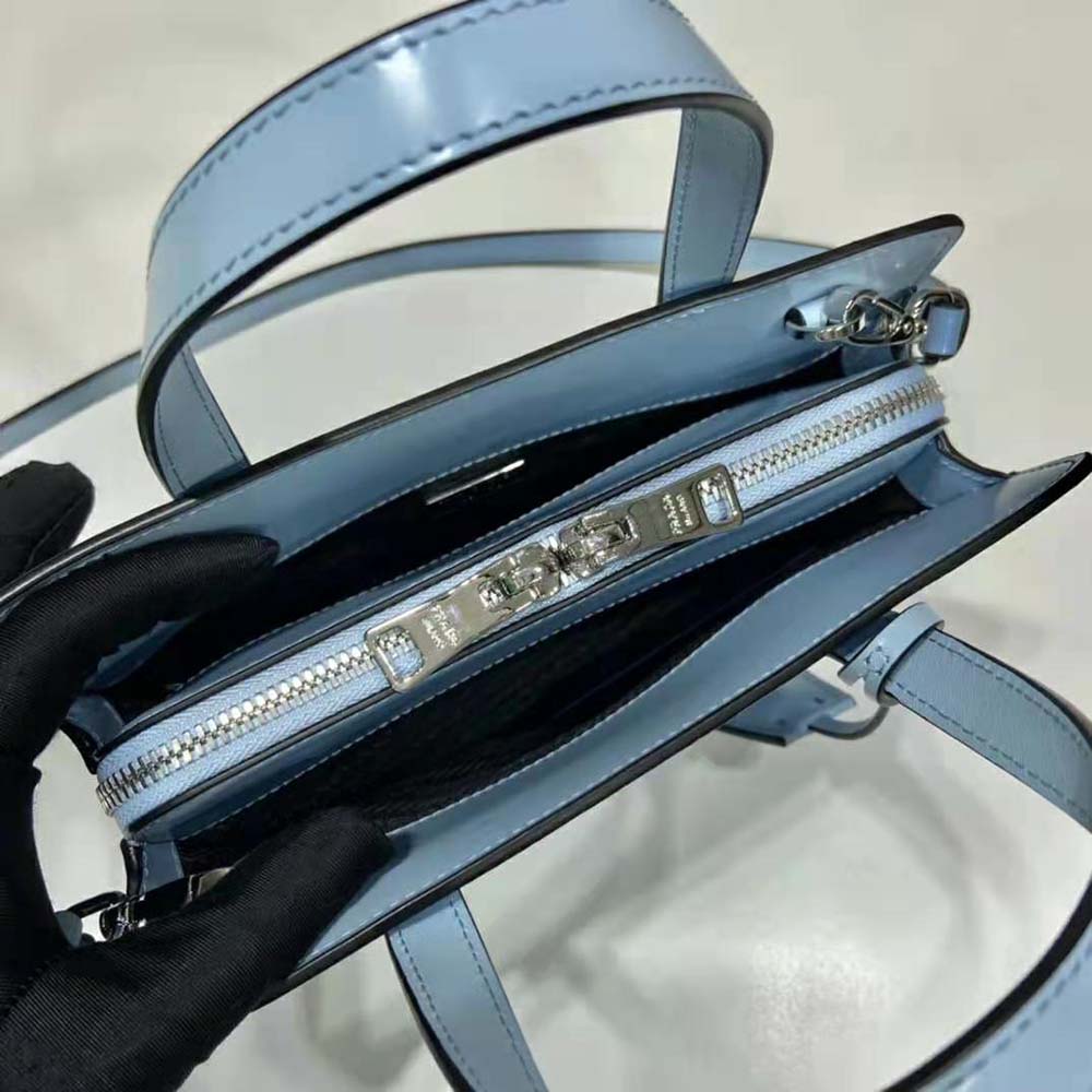 Prada Women Re-Edition 1995 Brushed-Leather Mini Handbag-Blue 9 Prada Women Re-Edition 1995 Brushed-Leather Mini Handbag-Blue - Image 9