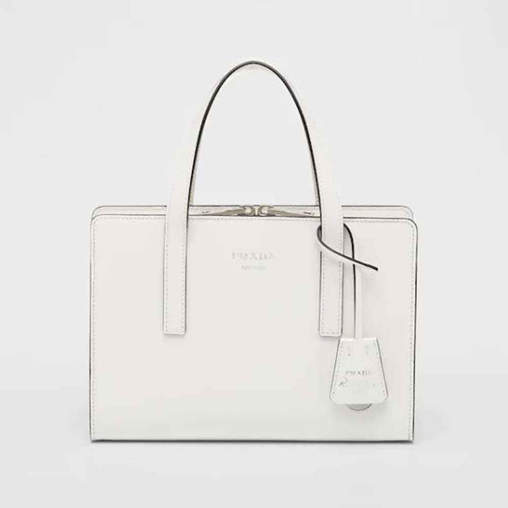 Prada Women Re-Edition 1995 Brushed-Leather Mini Handbag-White