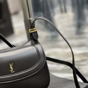 Saint Laurent Leather Medium Charlie Crossbody Bag in Black