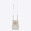 Saint Laurent YSL Women Le Maillon Hook Bucket Bag in Supple Leather-White
