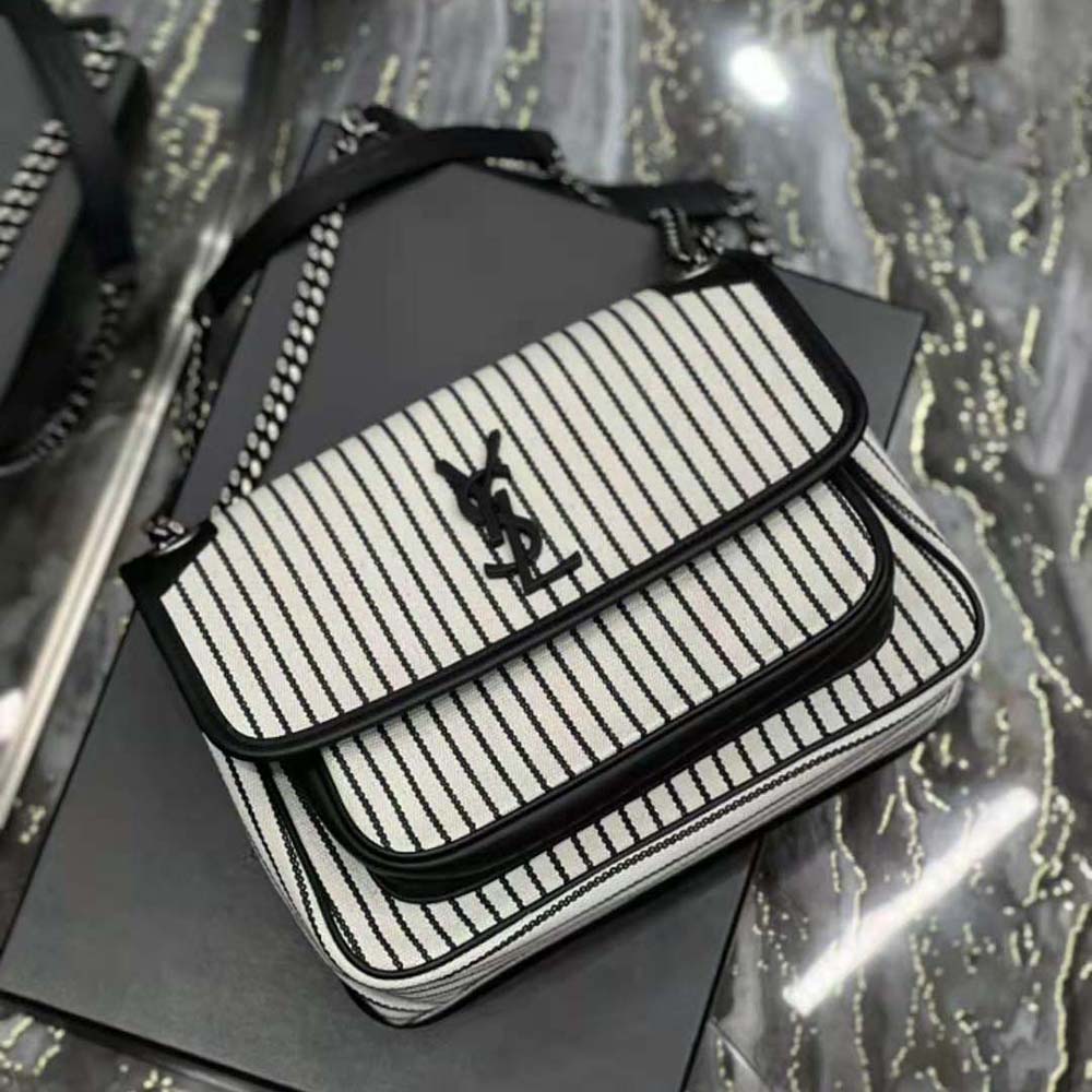 Saint Laurent YSL Women Niki Medium Chain Bag in Canvas-Black 5 Saint Laurent YSL Women Niki Medium Chain Bag in Canvas-Black - Image 5