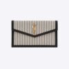 Saint Laurent YSL Women Uptown Pouch in Canvas and Smooth Leather-Black