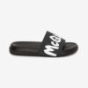Alexander Mcqueen Unisex Mcqueen Graffiti Rubber Pool Slide in BlackWhite