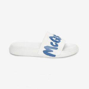 Alexander Mcqueen Unisex Mcqueen Graffiti Rubber Pool Slide in White