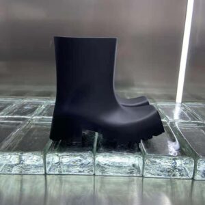 Balenciaga Men Trooper Rubber Boot in Black