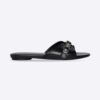 Balenciaga Women Cagole Sandal in Black Arena Lambskin